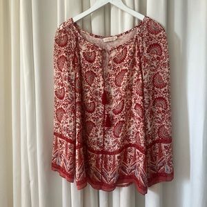 TORY BURCH Danica Red Silk Blouse 12